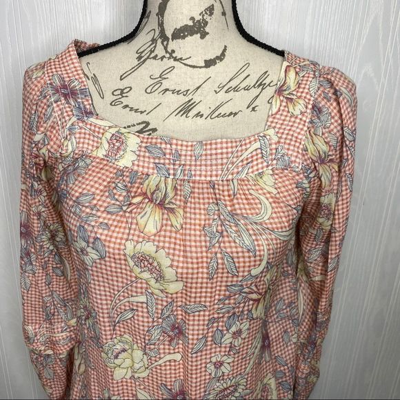 LC Lauren Conrad floral pheasant boho shirt Size XS - Picture 3 of 11